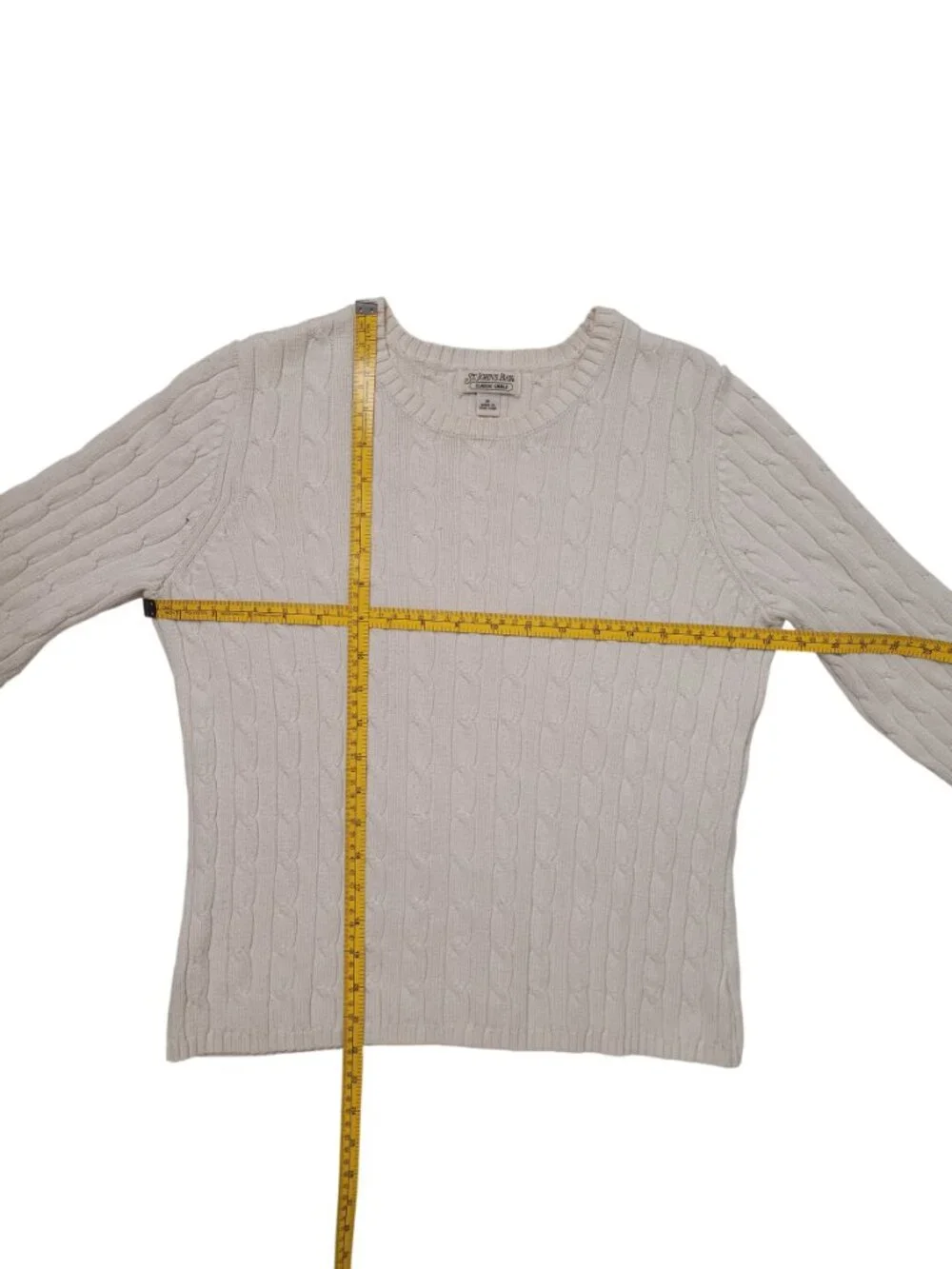 St. John's Bay Classic Cable Knit Cotton Crewneck Sweater size medium